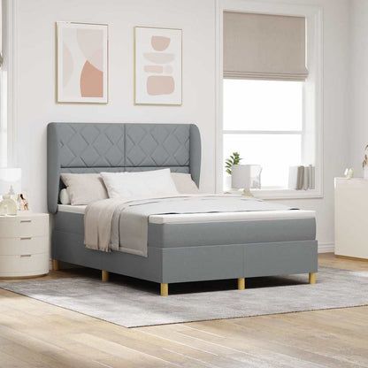 Letto a molle con materasso Grigio chiaro 200 x 160 cm Tessuto