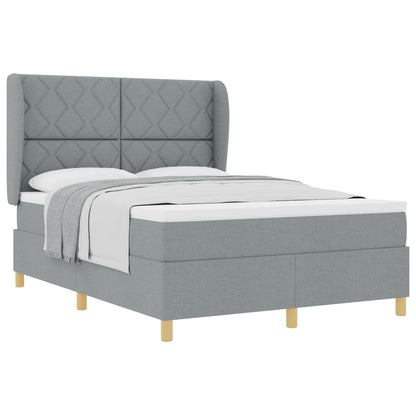 Letto a molle con materasso Grigio chiaro 200 x 160 cm Tessuto