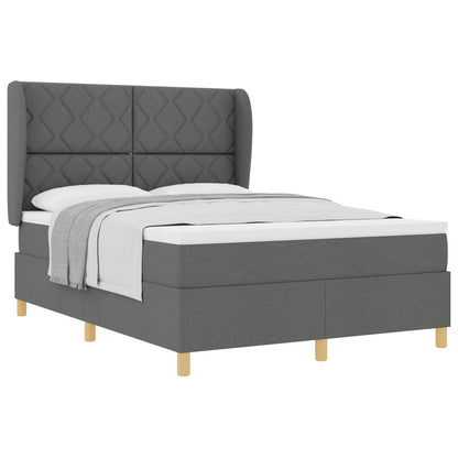 Letto a molle con materasso Grigio scuro 200 x 160 cm Tessuto