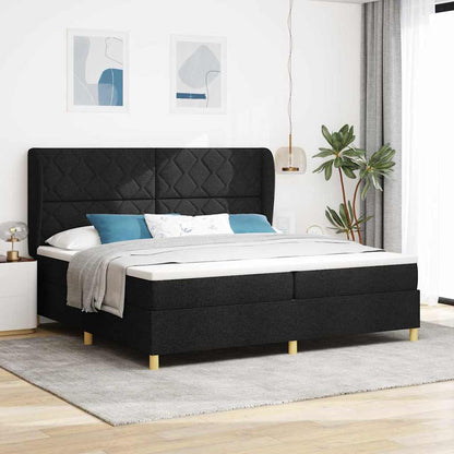 Letto con molle e materasso Grigio Scuro 90x190 cm Tessuto Nero