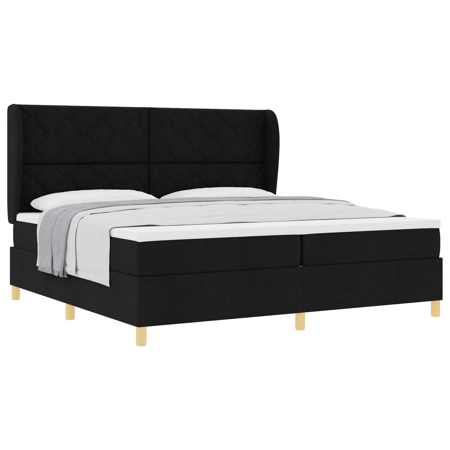 Letto con molle e materasso Grigio Scuro 90x190 cm Tessuto Nero