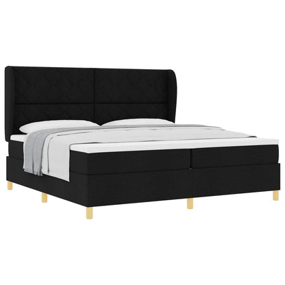 Letto con molle e materasso Grigio Scuro 90x190 cm Tessuto Nero
