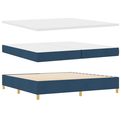 Letto con molle e materasso Grigio Scuro 90x190 cm Tessuto Blu