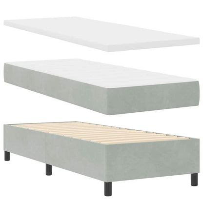 Letto a molle con materasso Grigio chiaro 200 x 80 cm Velluto