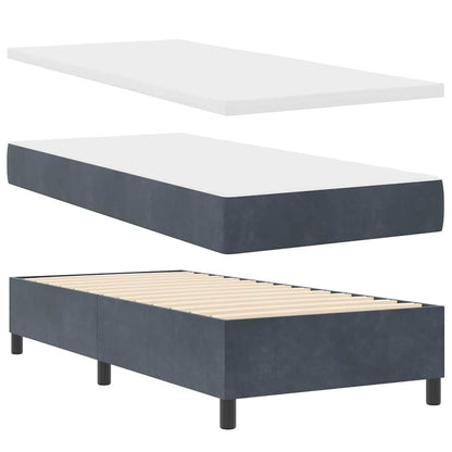 Letto a molle con materasso Grigio scuro 200 x 100 cm Velluto