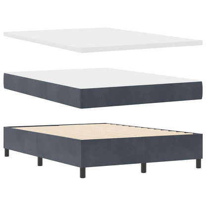 Letto a molle con materasso Grigio scuro 200 x 140 cm Velluto