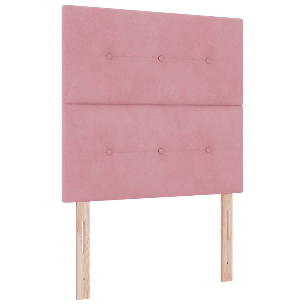Letto a molle con materasso Rosa 200 x 100 cm Velluto