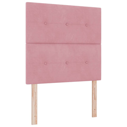 Letto a molle con materasso Rosa 200 x 100 cm Velluto