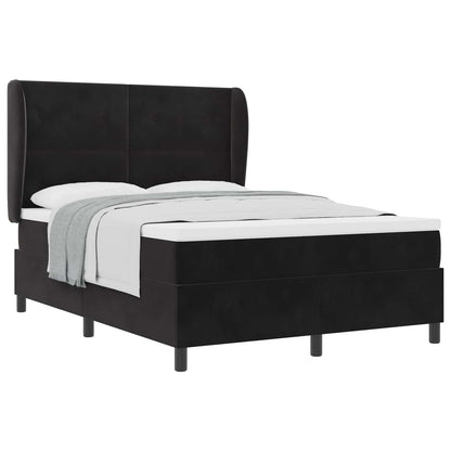 Letto a molle con materasso Nero 200 x 160 cm Velluto