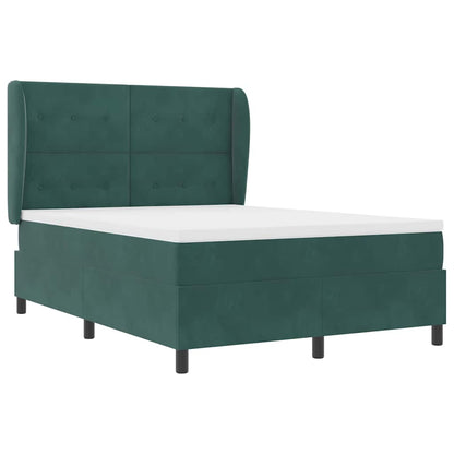 Letto a molle con materasso Verde Scuro 200 x 160 cm Velluto