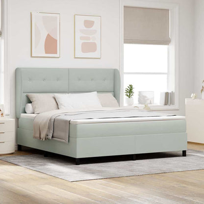 Letto a molle con materasso Grigio chiaro 200 x 180 cm Velluto