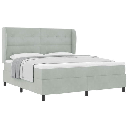 Letto a molle con materasso Grigio chiaro 200 x 180 cm Velluto