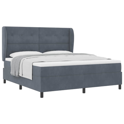 Letto a molle con materasso Grigio scuro 200 x 180 cm Velluto