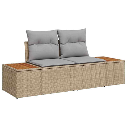 Set da Pranzo per Giardino con cuscino 9 pcs Beige e grigio