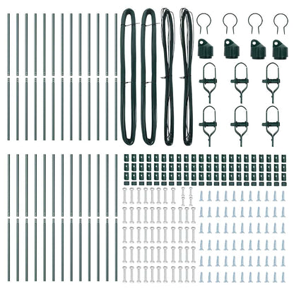 Palo della recinzione 26 pcs Verde 3,2 x 3,2 x 190 cm