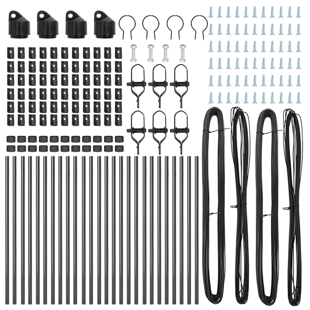 Palo della recinzione 26 pcs Grigio 3,2 x 3,2 x 100 cm