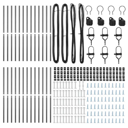 Palo della recinzione 26 pcs Grigio 3,2 x 3,2 x 150 cm
