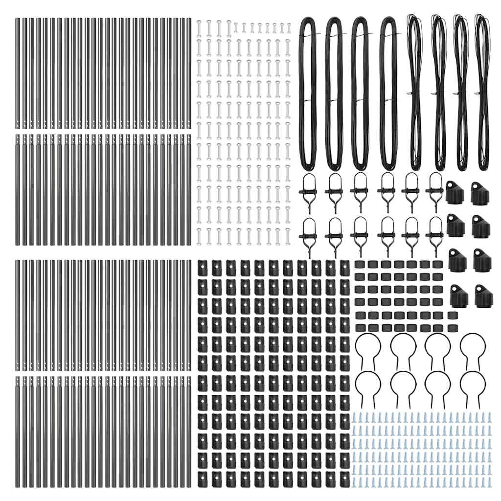 Palo della recinzione 52 pcs Grigio 3,2 x 3,2 x 150 cm
