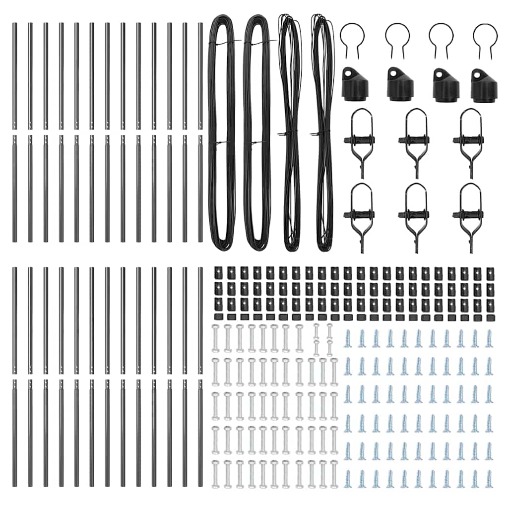 Palo della recinzione 26 pcs Grigio 3,2 x 3,2 x 170 cm