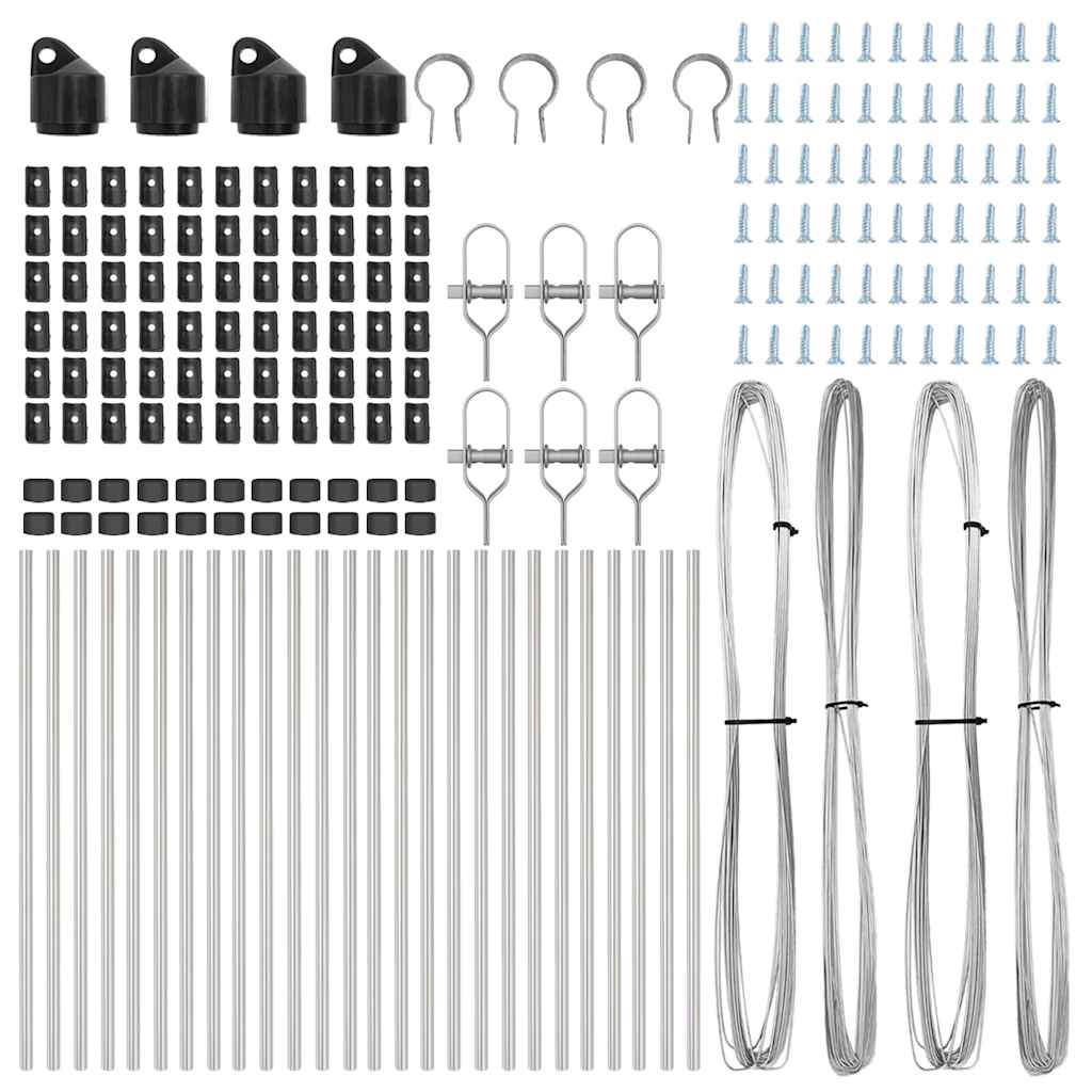 Palo della recinzione 26 pcs Grigio 3,2 x 3,2 x 100 cm