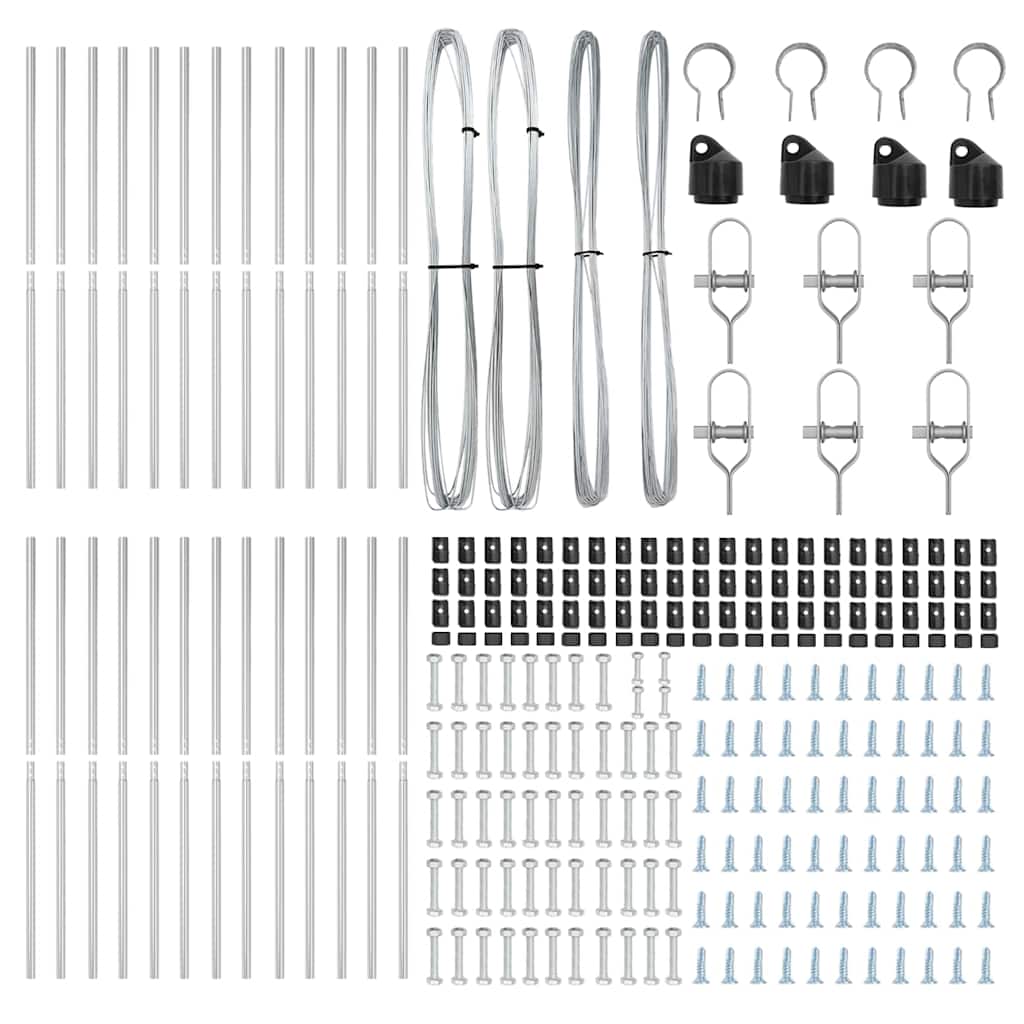 Palo della recinzione 26 pcs Grigio 3,2 x 3,2 x 150 cm