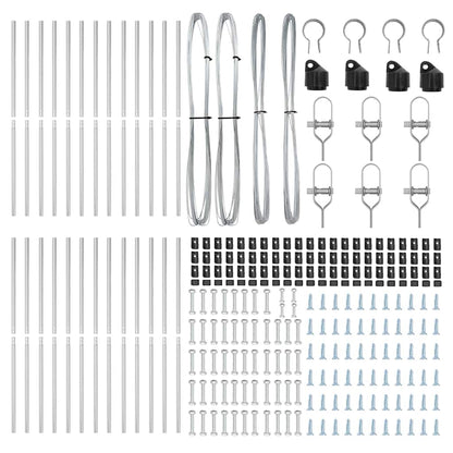 Palo della recinzione 26 pcs Grigio 3,2 x 3,2 x 170 cm