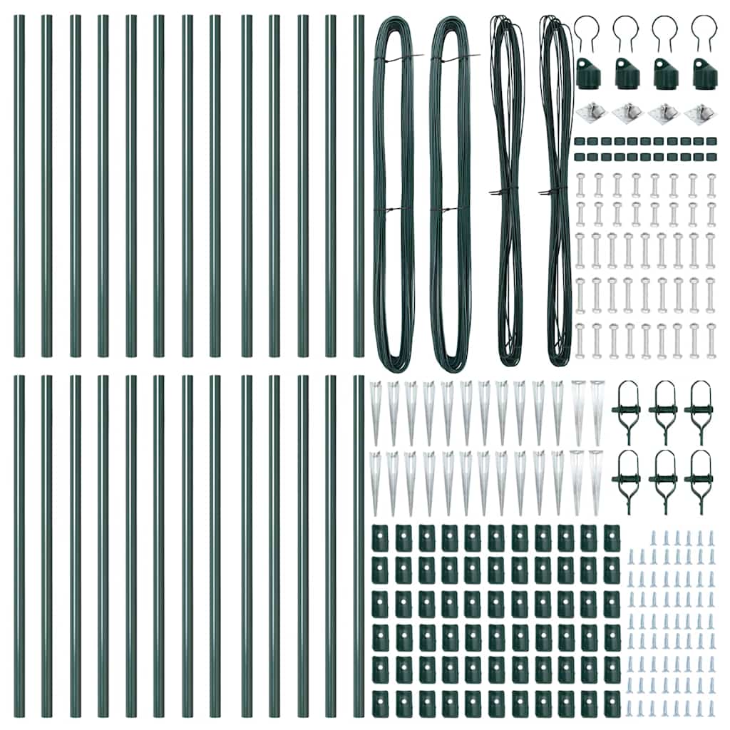 Palo della recinzione 26 pcs Grigio 3,2 x 3,2 x 145 cm