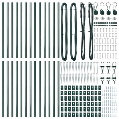 Palo della recinzione 26 pcs Grigio 3,2 x 3,2 x 145 cm