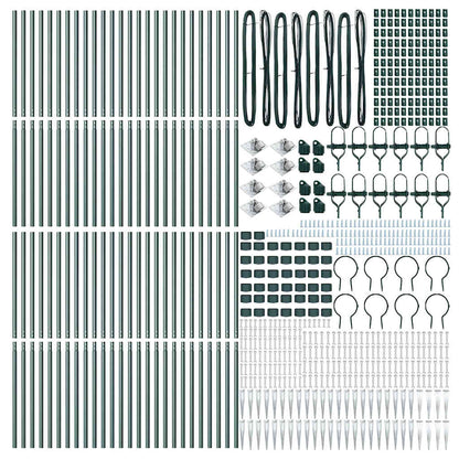 Palo della recinzione 52 pcs Grigio 3,2 x 3,2 x 215 cm