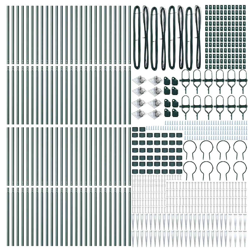 Palo della recinzione 52 pcs Grigio 3,2 x 3,2 x 225 cm