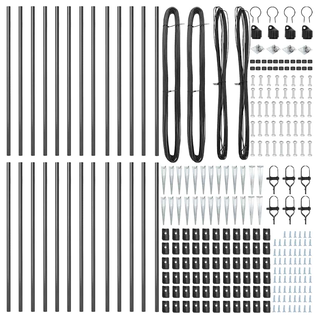 Palo della recinzione 26 pcs Grigio 3,2 x 3,2 x 105 cm