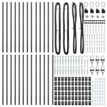 Palo della recinzione 26 pcs Grigio 3,2 x 3,2 x 105 cm