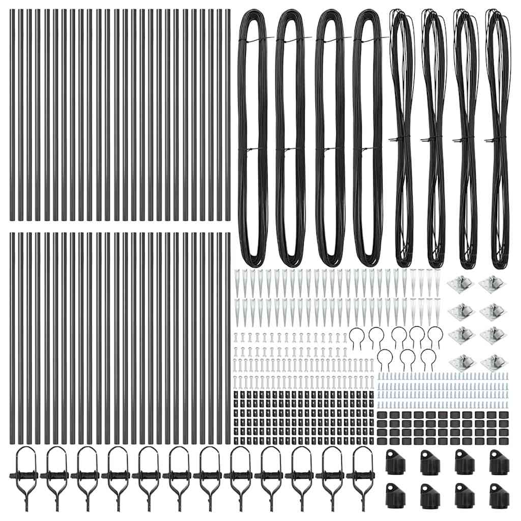 Palo della recinzione 52 pcs Grigio 3,2 x 3,2 x 165 cm