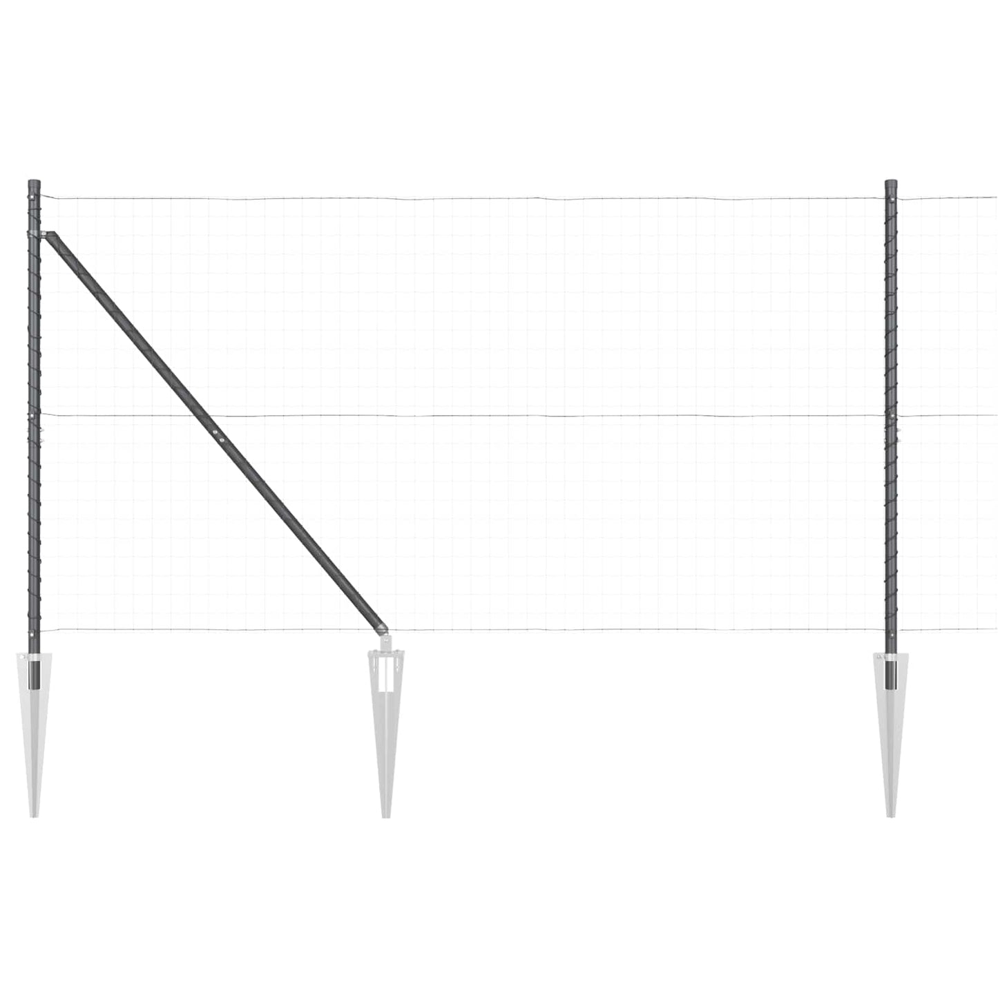 Palo della recinzione 26 pcs Grigio 3,2 x 3,2 x 185 cm