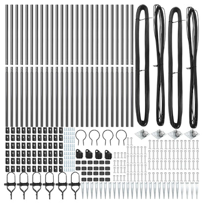 Palo della recinzione 26 pcs Grigio 3,2 x 3,2 x 185 cm