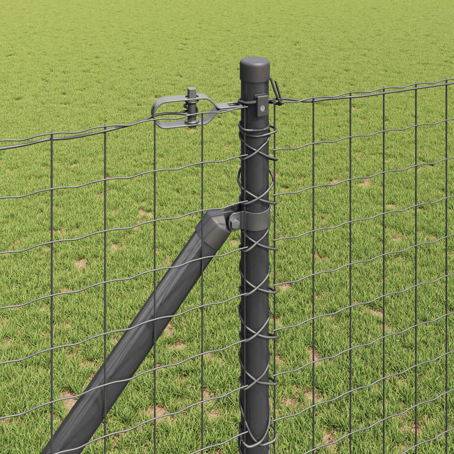 Palo della recinzione 52 pcs Grigio 3,2 x 3,2 x 185 cm