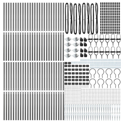 Palo della recinzione 52 pcs Grigio 3,2 x 3,2 x 185 cm
