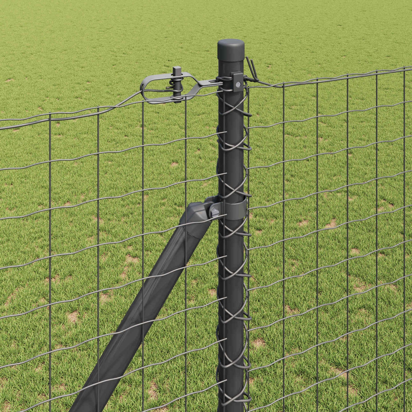 Palo della recinzione 26 pcs Grigio 3,2 x 3,2 x 215 cm