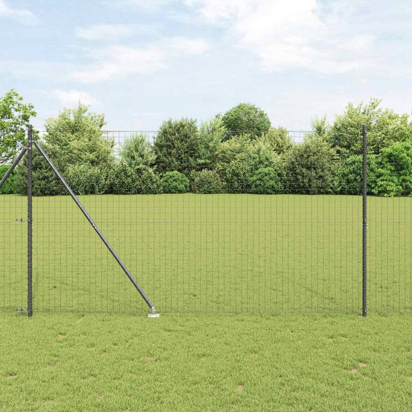Palo della recinzione 26 pcs Grigio 3,2 x 3,2 x 215 cm