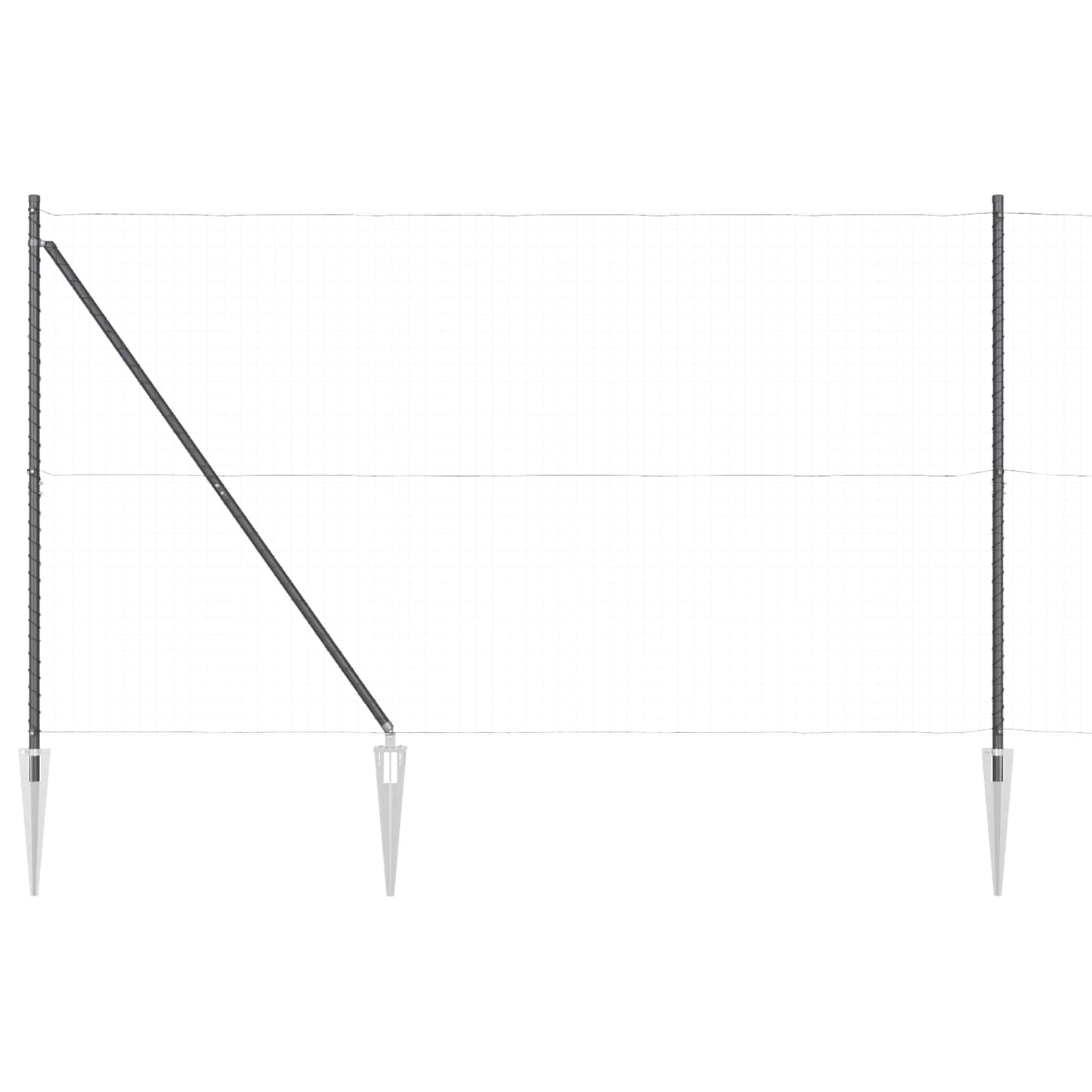 Palo della recinzione 52 pcs Grigio 3,2 x 3,2 x 225 cm