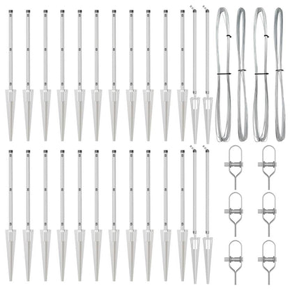 Palo della recinzione 26 pcs Grigio 3,2 x 3,2 x 105 cm
