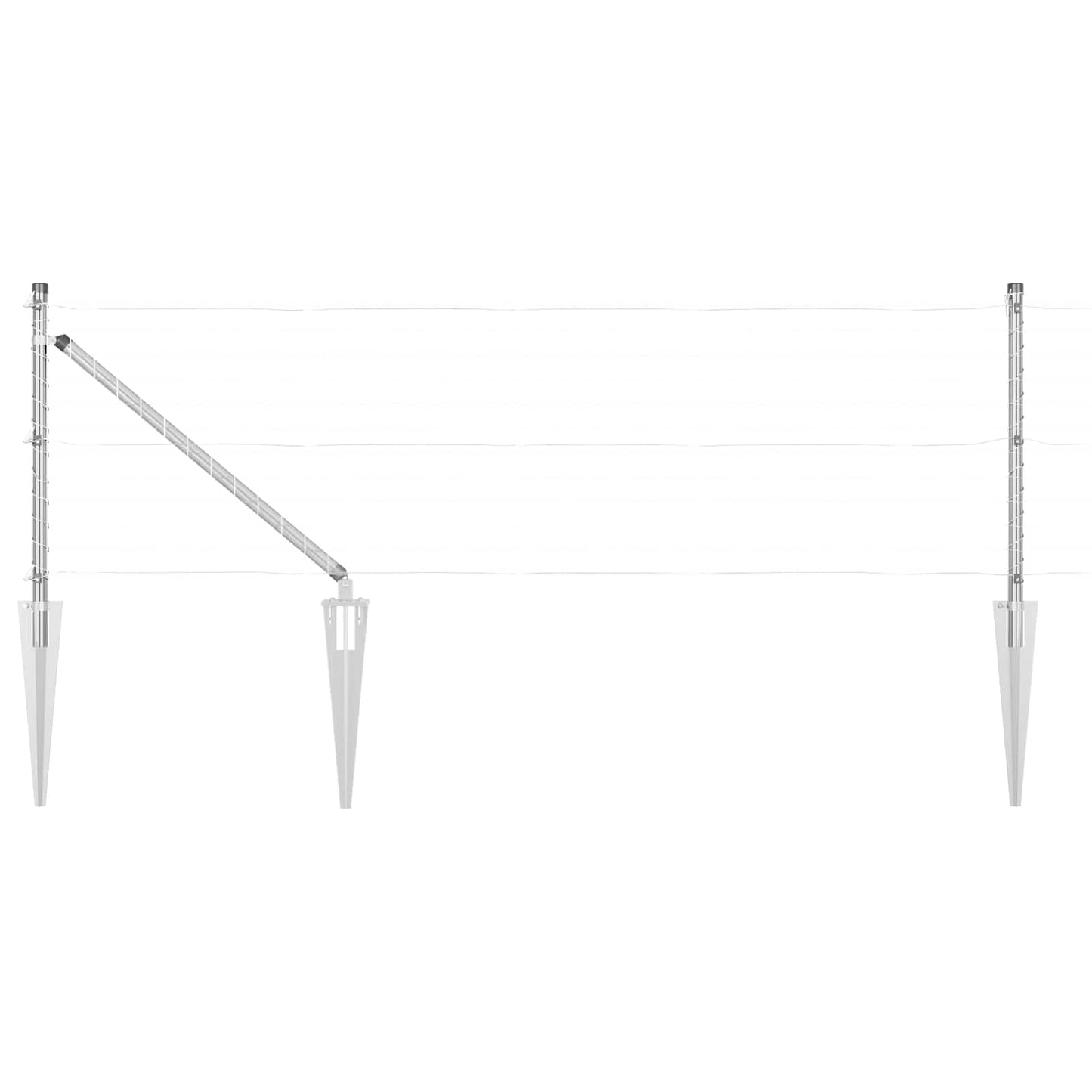 Palo della recinzione 26 pcs Grigio 3,2 x 3,2 x 100 cm