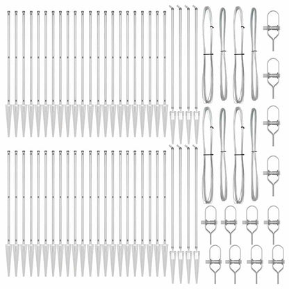 Palo della recinzione 52 pcs Grigio 3,2 x 3,2 x 165 cm