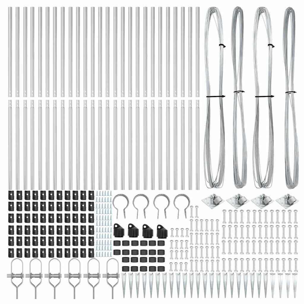 Palo della recinzione 26 pcs Grigio 3,2 x 3,2 x 185 cm