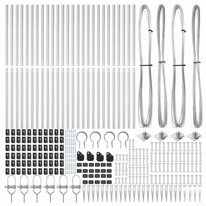 Palo della recinzione 26 pcs Grigio 3,2 x 3,2 x 185 cm