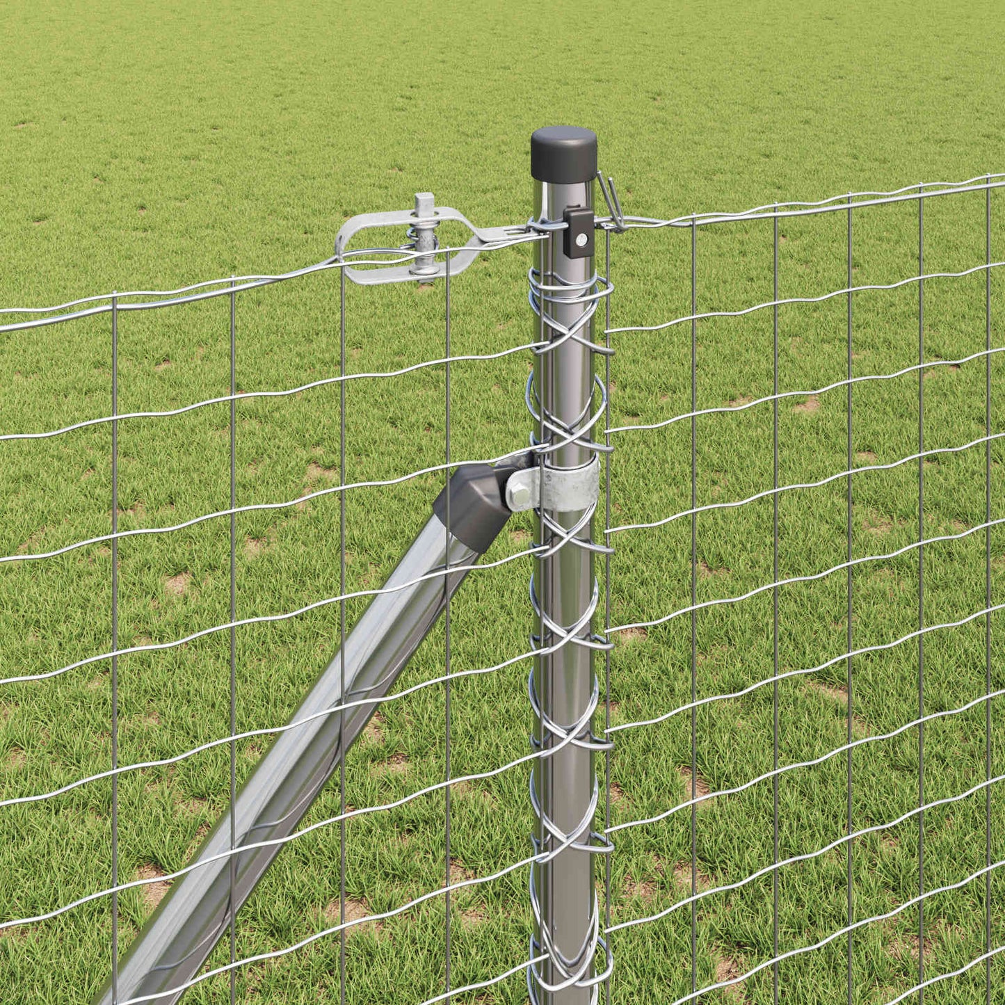 Palo della recinzione 26 pcs Grigio 3,2 x 3,2 x 205 cm