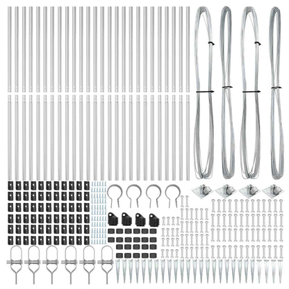 Palo della recinzione 26 pcs Grigio 3,2 x 3,2 x 205 cm