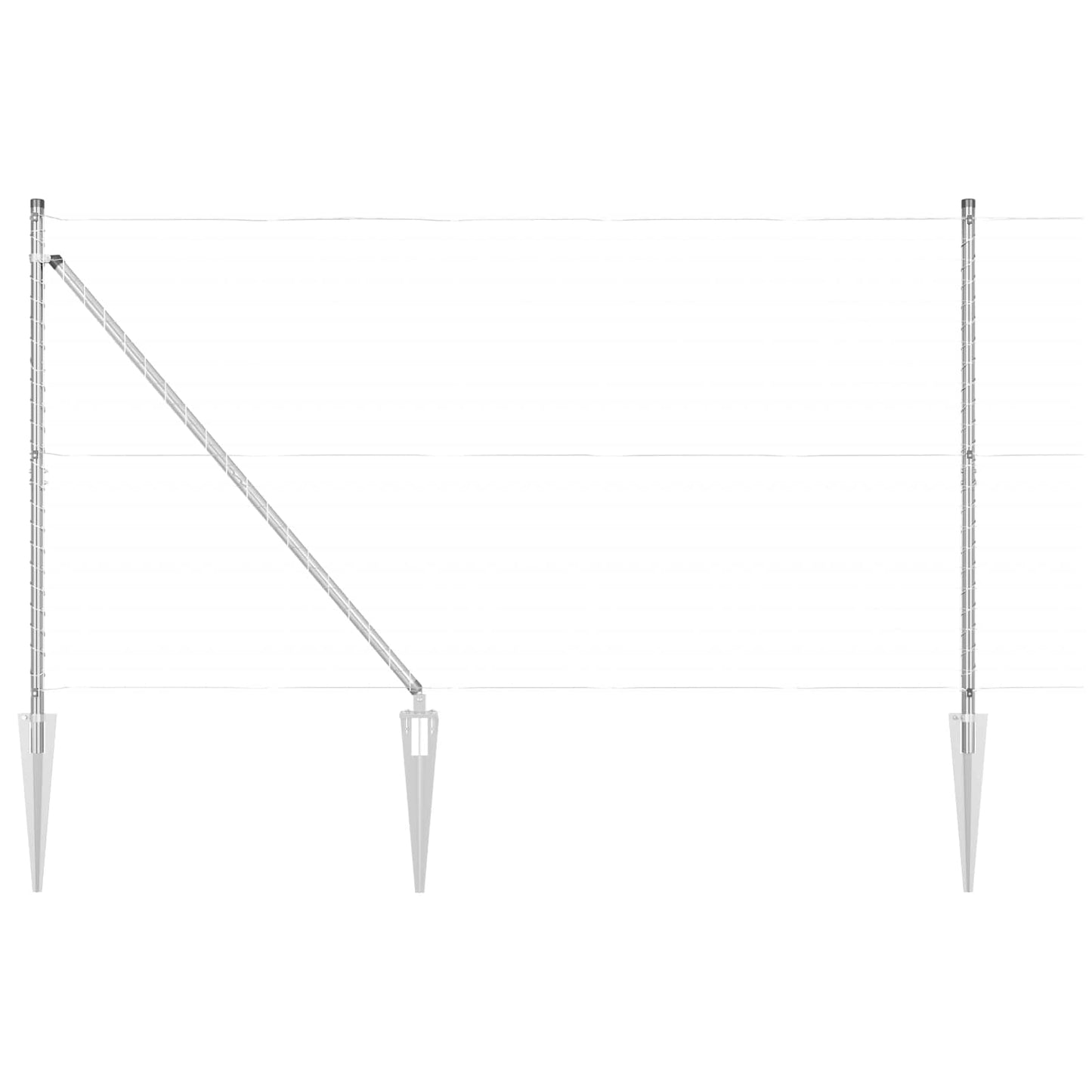 Palo della recinzione 52 pcs Grigio 3,2 x 3,2 x 205 cm