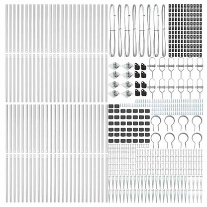 Palo della recinzione 52 pcs Grigio 3,2 x 3,2 x 215 cm
