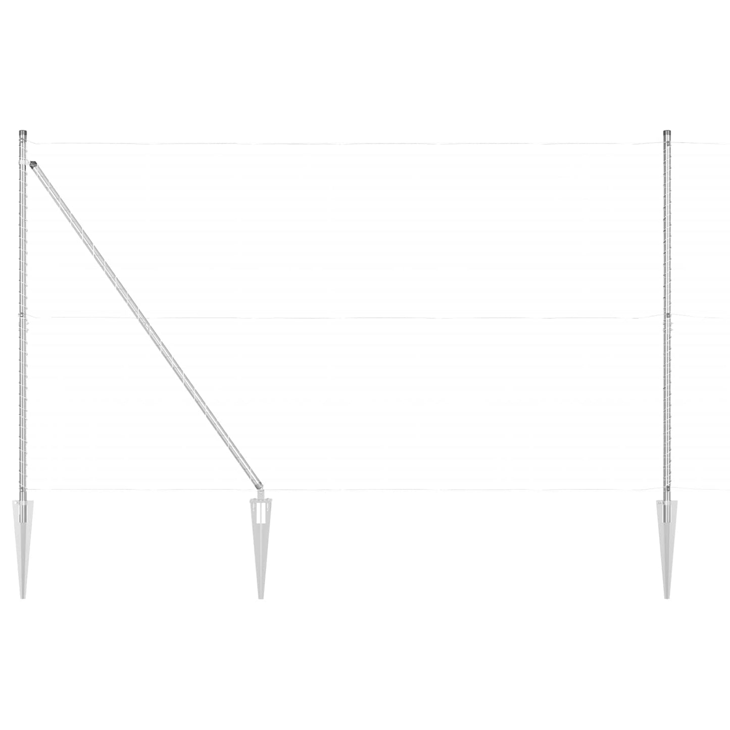 Palo della recinzione 52 pcs Grigio 3,2 x 3,2 x 225 cm